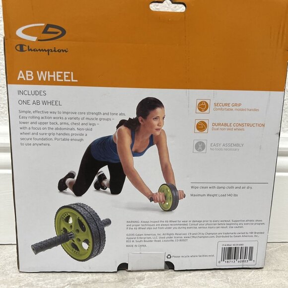 Champion Ab Wheel Roller Secure Grip Work Out Gym Equipment Durable Construction - Picture 3 of 3